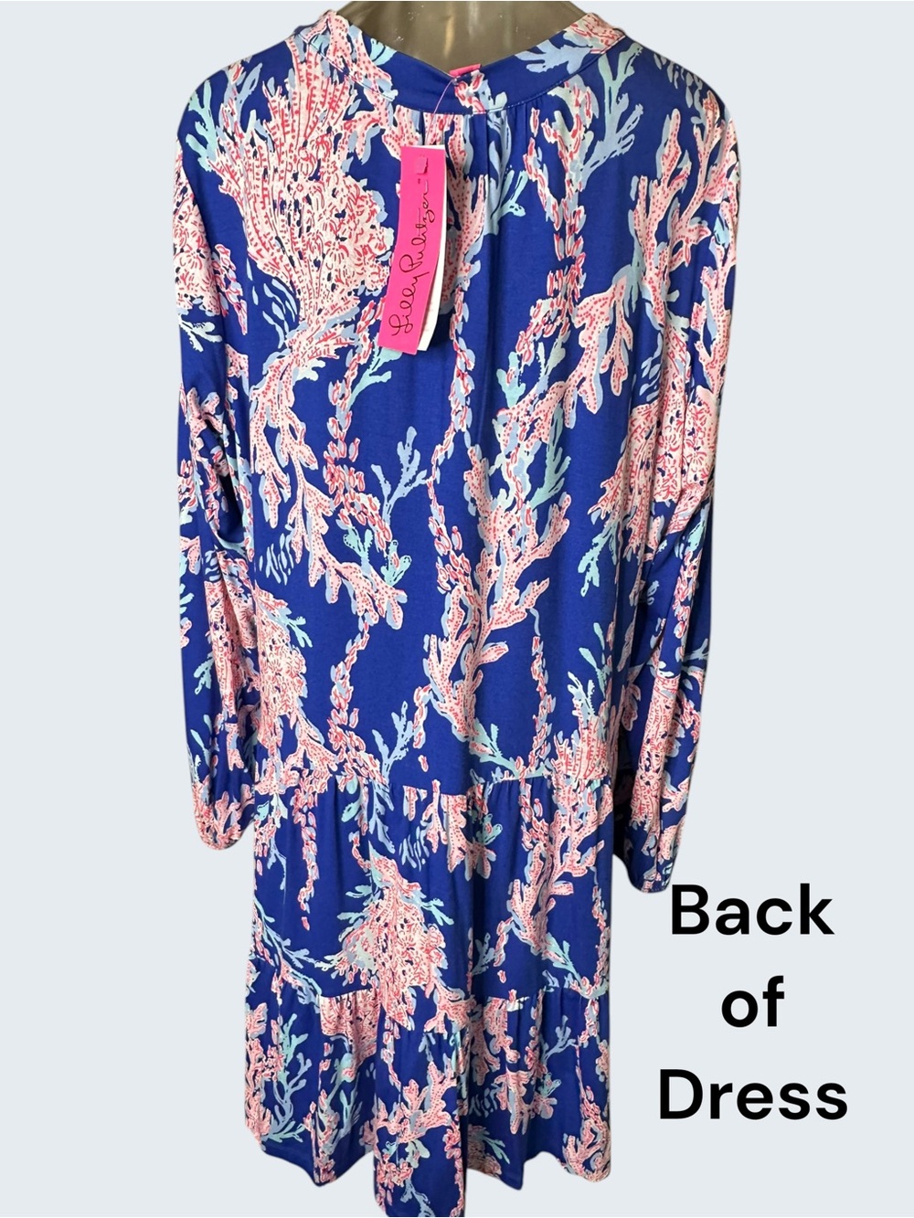 LILLY PULITZER Women's TRACI L/S Dress BOREALIS BLUE SWIM ON OVER XL NWT - Picture 5 of 9